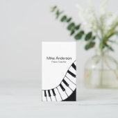 Modern Black and White Piano Teacher Visitekaartje (Staand voorkant)
