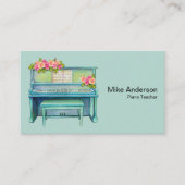 Modern Black and White Piano Teacher Visitekaartje (Voorkant)
