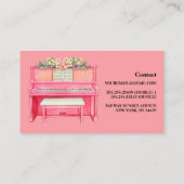 Modern Black and White Piano Teacher Visitekaartje (Achterkant)