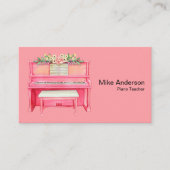 Modern Black and White Piano Teacher Visitekaartje (Voorkant)