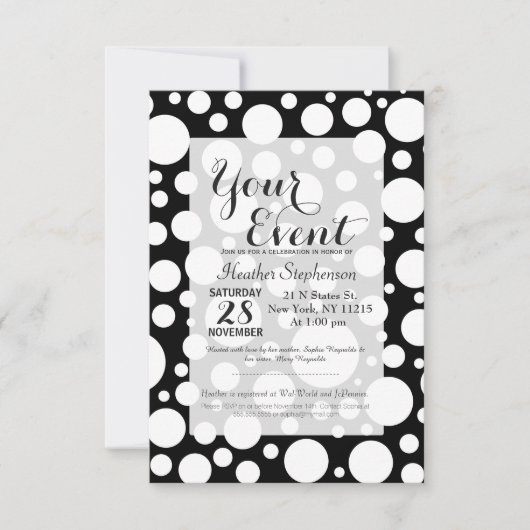 Modern Black and White Polka Dot Pattern Kaart (Voorkant)