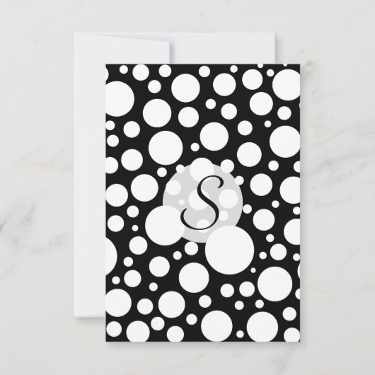 Modern Black and White Polka Dot Pattern Kaart (Achterkant)