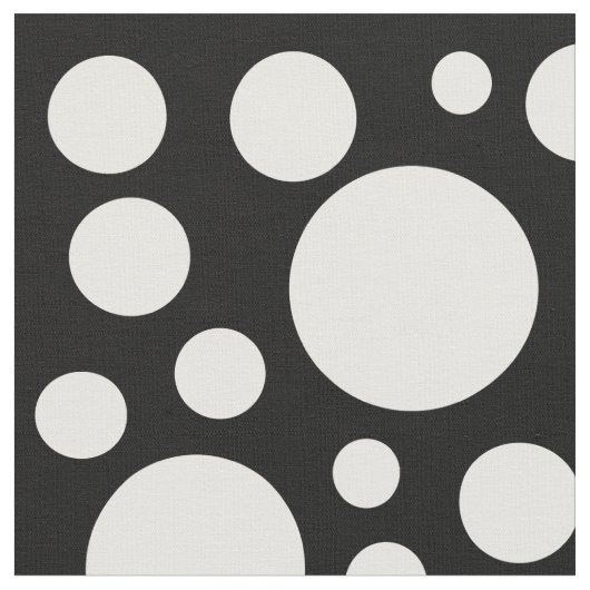 Modern Black and White Polka Dot Pattern Stof (Close Up)