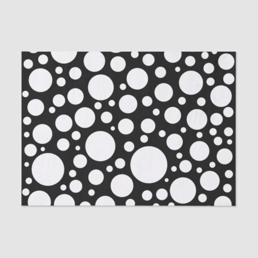 Modern Black and White Polka Dot Pattern Tissuepapier (Voorkant)