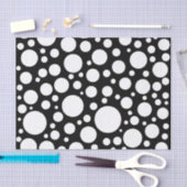 Modern Black and White Polka Dot Pattern Tissuepapier (Craft)