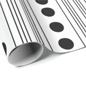 Modern Black and White Polka Dots and Stripes Cadeaupapier (Rol Hoek)