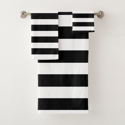 Modern Black and White Polka Dots Bad Handdoek (Insitu)