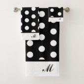 Modern Black and White Polka Dots Bad Handdoek (Insitu)