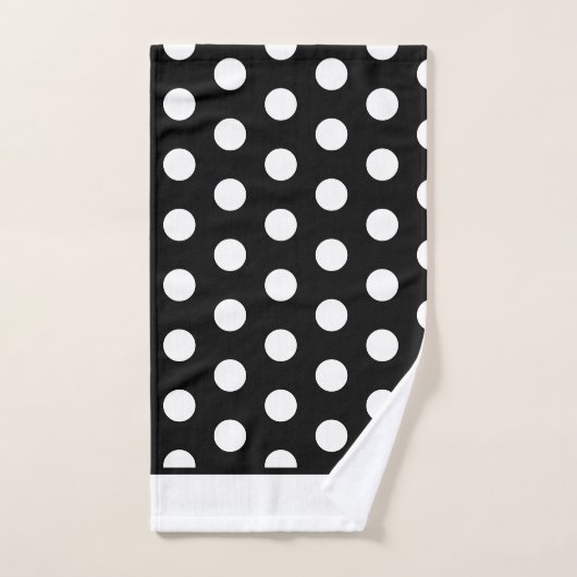 Modern Black and White Polka Dots Bad Handdoek (Handdoek)