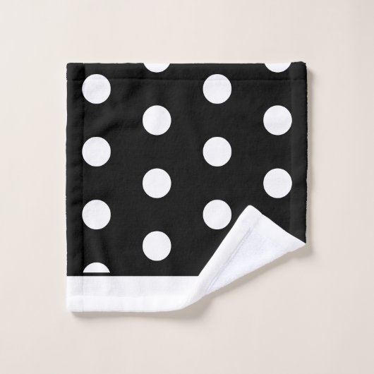 Modern Black and White Polka Dots Bad Handdoek (Wasdoekje)