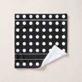 Modern Black and White Polka Dots Bad Handdoek (Wasdoekje)