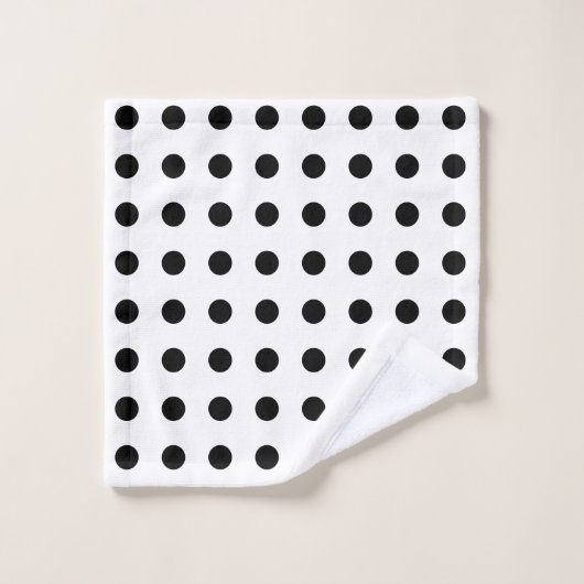Modern Black and White Polka Dots Bad Handdoek (Wasdoekje)