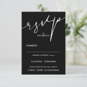 Modern Black and White QR Code Wedding RSVP (Staand voorkant)