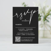 Modern Black and White QR Code Wedding RSVP (Staand voorkant)