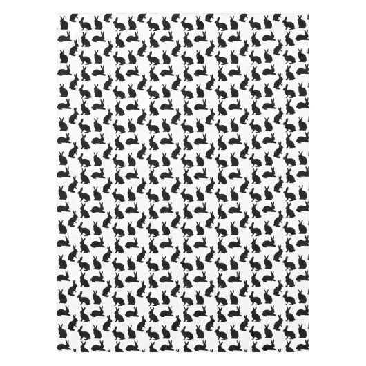 Modern Black And White Rabbit Pattern Easter Tafelkleed (Voorkant)