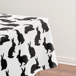 Modern Black And White Rabbit Pattern Easter Tafelkleed