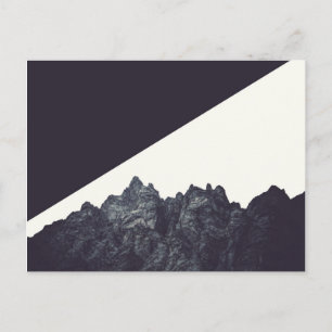 Modern Black and White Rocky Mountain Art Briefkaart