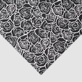 Modern Black and White Roses Chic Floral Pattern Tissuepapier (Detail)