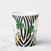 Modern Black and White Safari Animals Baby Shower Papieren Bekers (Links)