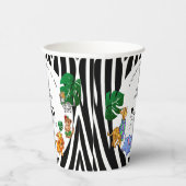 Modern Black and White Safari Animals Baby Shower Papieren Bekers (Rechts)
