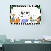 Modern Black and White Safari Animals Baby Shower Spandoek (Beurs)