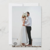 Modern Black and White Script Photo Wedding Kaart (Achterkant)