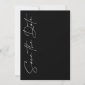 Modern Black and White Script Photo Wedding Save The Date (Achterkant)