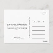 Modern Black and White Script Weddenschap Bedankt Briefkaart (Achterkant)