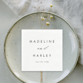 Modern Black and White Script Wedding Servet