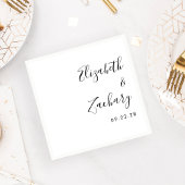 Modern Black and White Script Wedding Servet