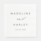 Modern Black and White Script Wedding Servet (Voorkant)