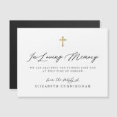 Modern Black and White Simple Faux Cross Memorial (Voorkant / Achterkant)