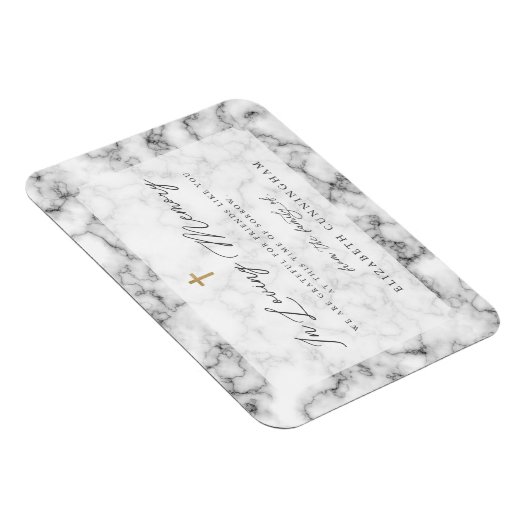 Modern Black and White Simple Faux Cross Memorial Magneet (Rechterzijde)