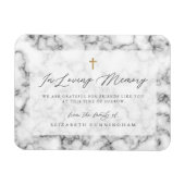 Modern Black and White Simple Faux Cross Memorial Magneet (Horizontaal)