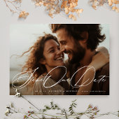 Modern Black and White Simple Photo The Wedding Save The Date