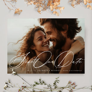 Modern Black and White Simple Photo The Wedding Save The Date