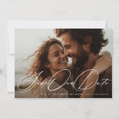 Modern Black and White Simple Photo The Wedding Save The Date (Voorkant)