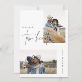 Modern Black and White Simple Photo Wedding Kaart (Voorkant)