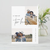 Modern Black and White Simple Photo Wedding Kaart (Staand voorkant)