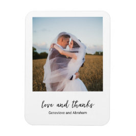 Modern Black and White Simple Photo Wedding Magneet