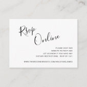 Modern Black and White Simple RSVP Online Weddensc Informatiekaartje (Voorkant)