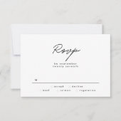 Modern Black and White Simple Text Wedding RSVP (Voorkant)