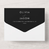 Modern Black and White Simple Typography Wedding All In One Uitnodiging (Achterkant)