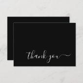 Modern Black and White Simple Wedding Bedankkaart (Voorkant / Achterkant)