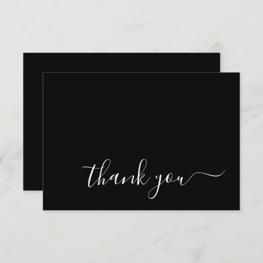 Modern Black and White Simple Wedding Bedankkaart (Voorkant / Achterkant)