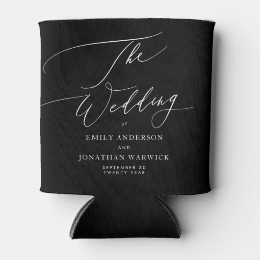 Modern Black and White Simple Wedding Blikjeskoeler (Voorkant)
