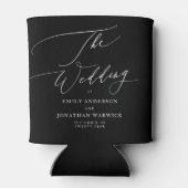 Modern Black and White Simple Wedding Blikjeskoeler (Achterkant)
