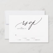 Modern Black and White Simple Wedding RSVP Kaartje (Voorkant)