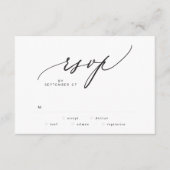Modern Black and White Simple Wedding RSVP Kaartje (Voorkant)