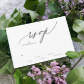 Modern Black and White Simple Wedding RSVP Kaartje